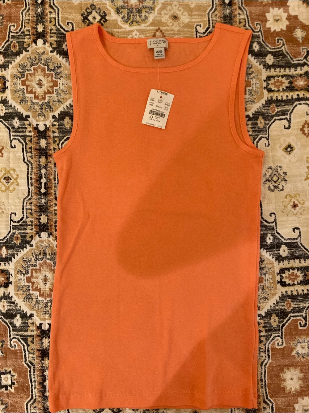 J. Crew Coral-Orange Sleeveless Knit Tank